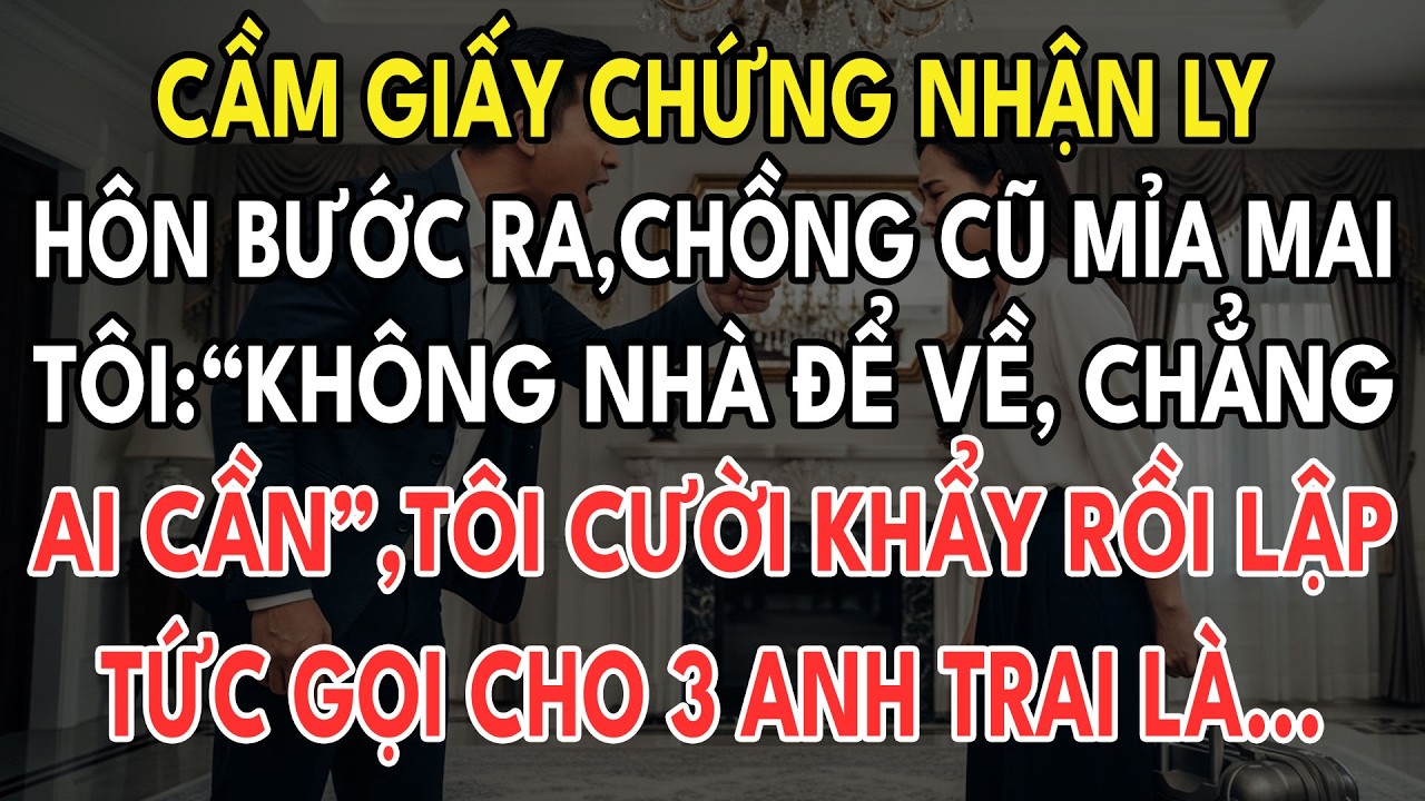 Cầm Giấy Chứng Nhận Ly Hôn Bước Ra, Chồng Cũ Mỉa Mai Tôi:“Không Nhà Để Về, Chẳng Ai Cần”. Tôi Chỉ...