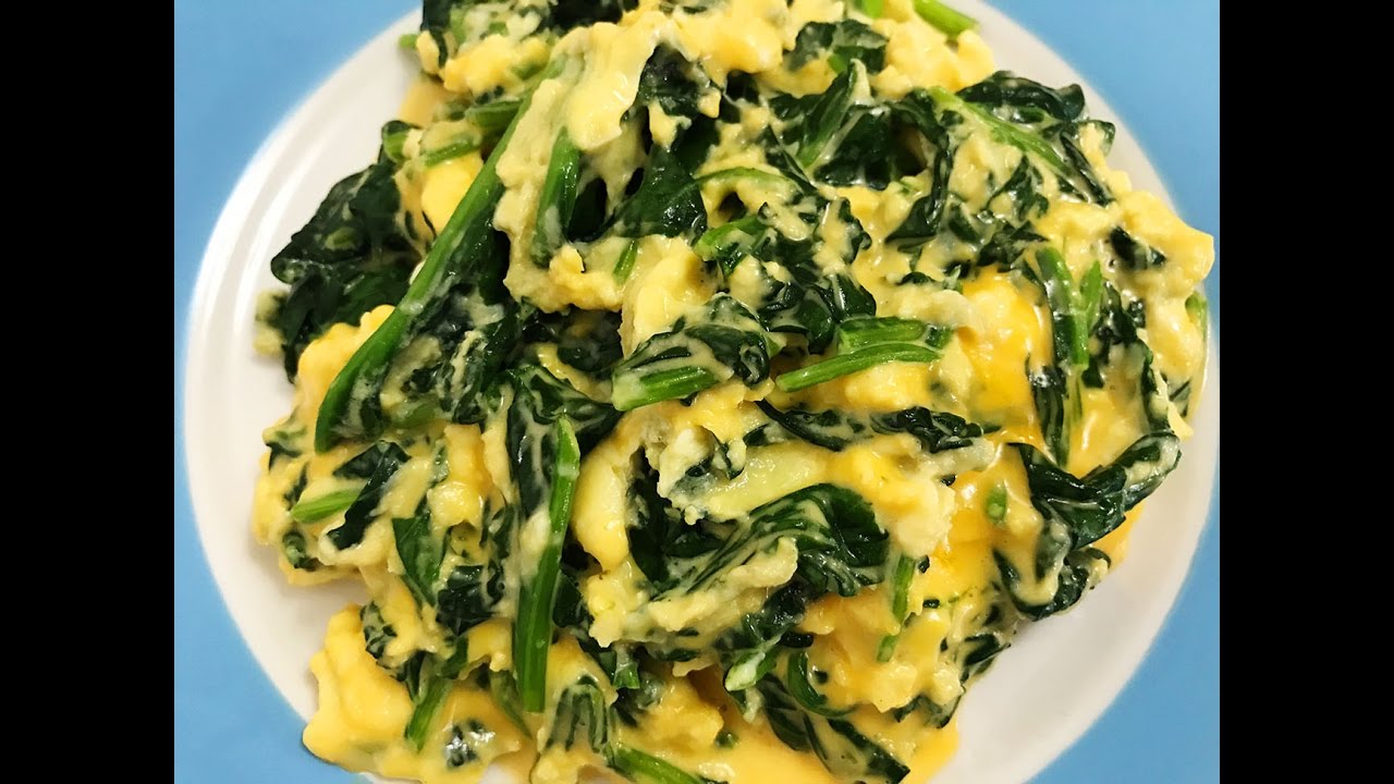Easy Breakfast Recipe : Spinach, Eggs and Cheese B21