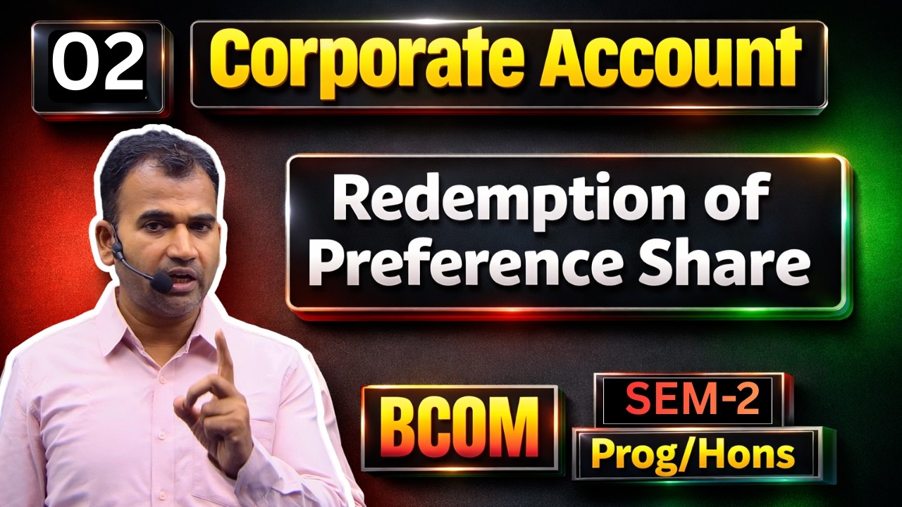 Redemption of Preference Share | When Redeem at Premium | crr | Corporate A/C | Bcom | Sem 2