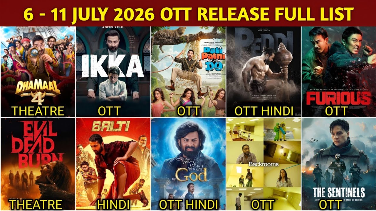 This Week 6 - 11 July OTT Release Movies & Web Series Update | Peddi Hindi OTT | Ikka Netflix, Zee5