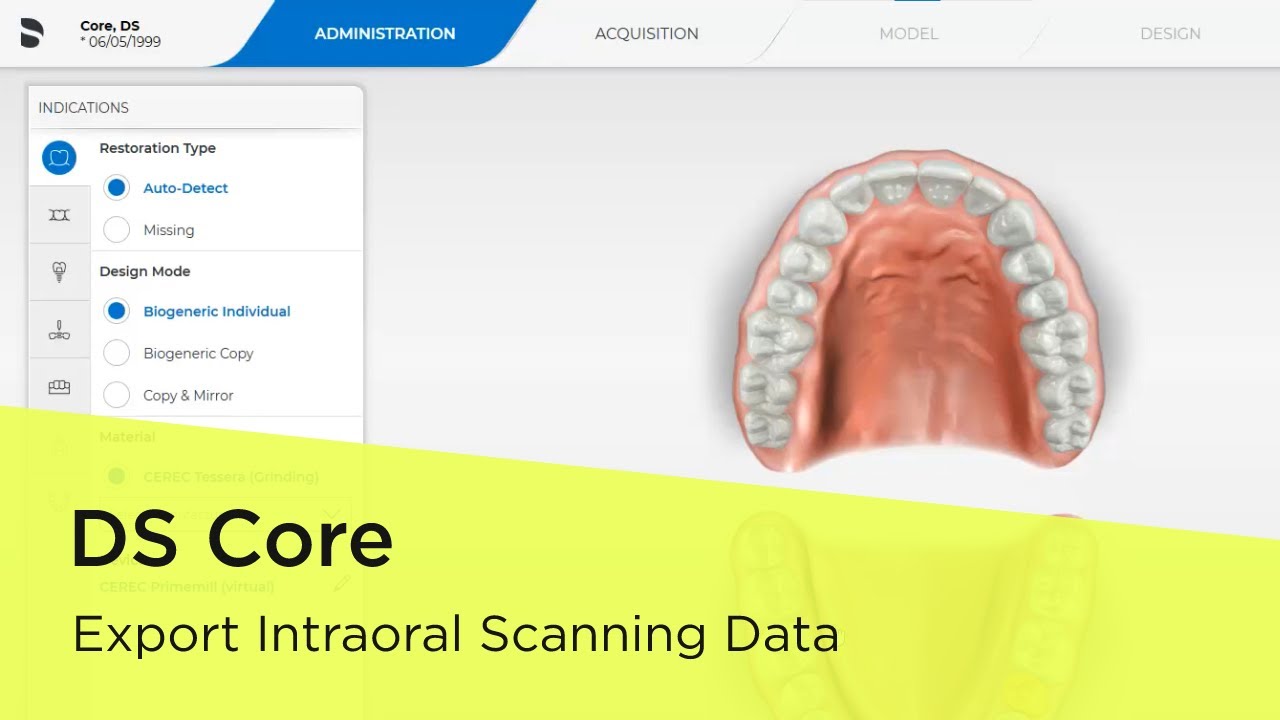 Export Intraoral Scanning Data from DS Core (DS System Monitor)