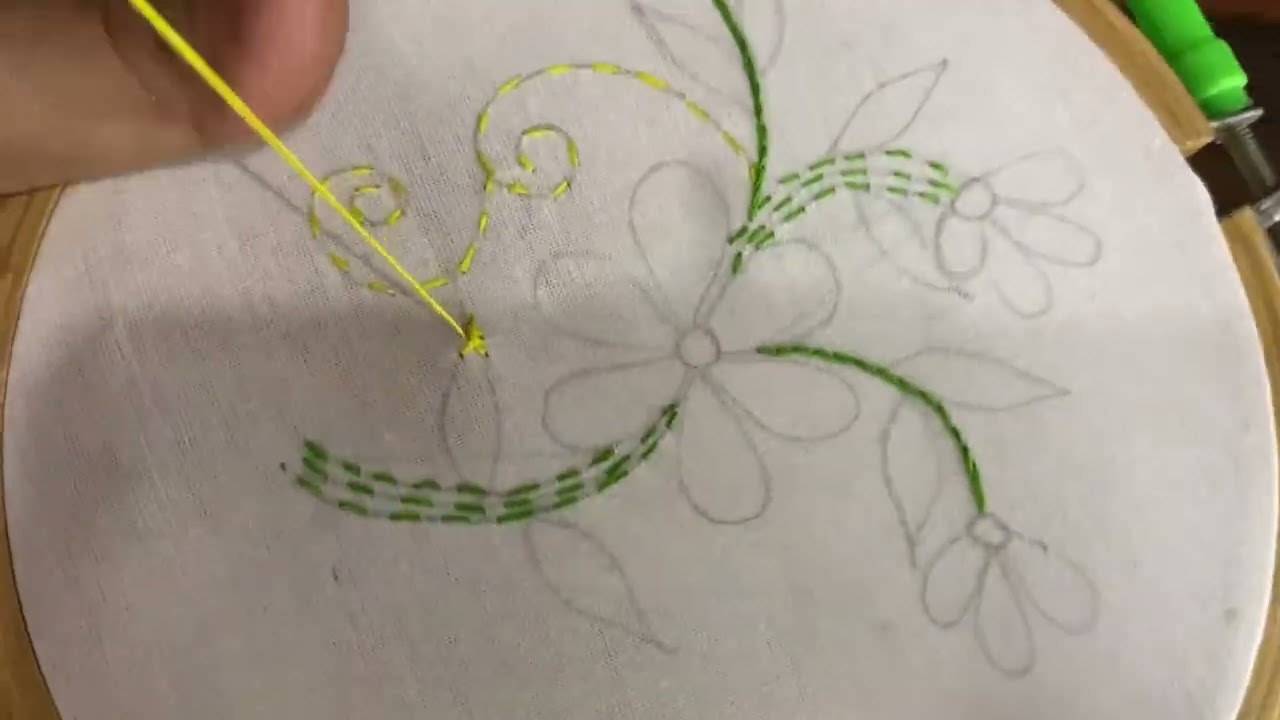 Kantha Embroidery Work 🧵 | Basic Embroidery For Beginners