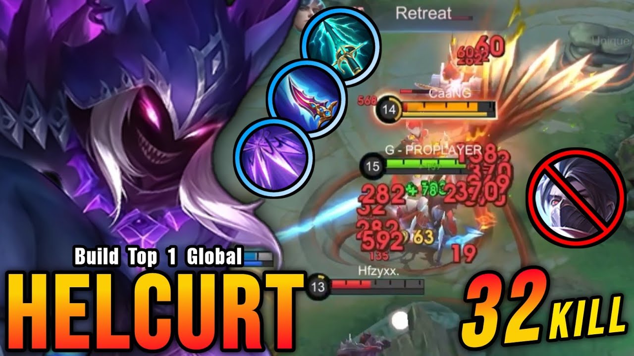 32 Kills!! Best Helcurt One Shot Build and Emblem (PLEASE TRY) - Build Top 1 Global Helcurt ~ MLBB
