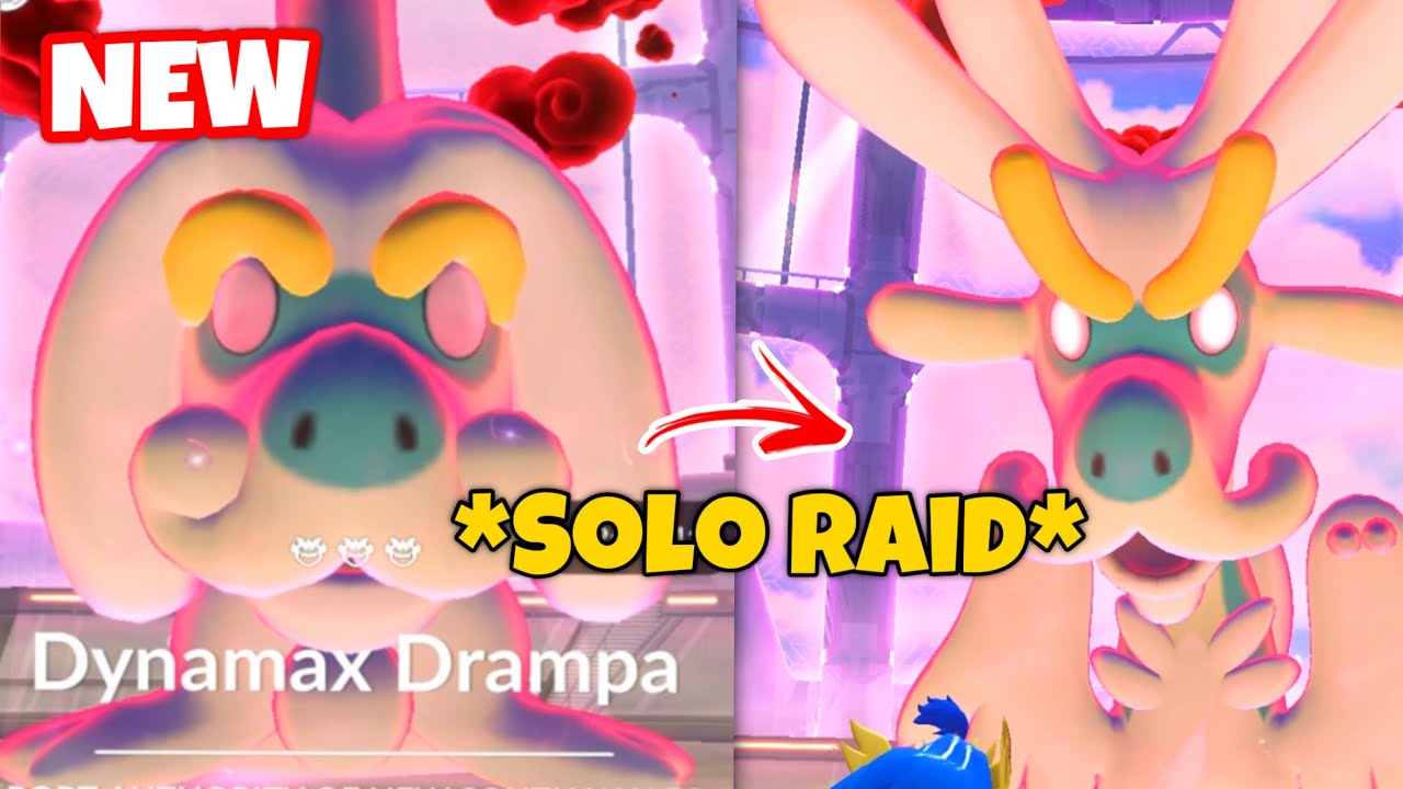 *Solo* Dynamax DRAMPA Raid (Max Battle) in Pokemon GO.