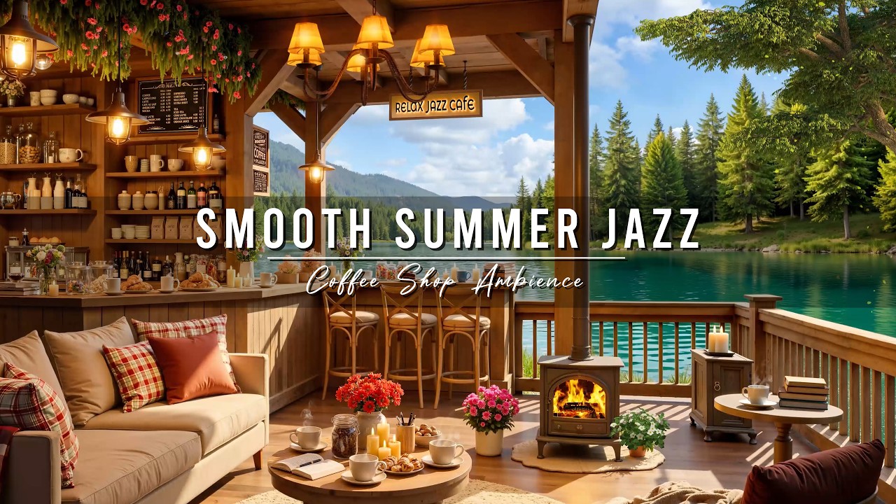 Smooth Summer Jazz 🌞 Warm Morning with Jazz Relaxing Music at Coffee Shop Ambience for Work, Study