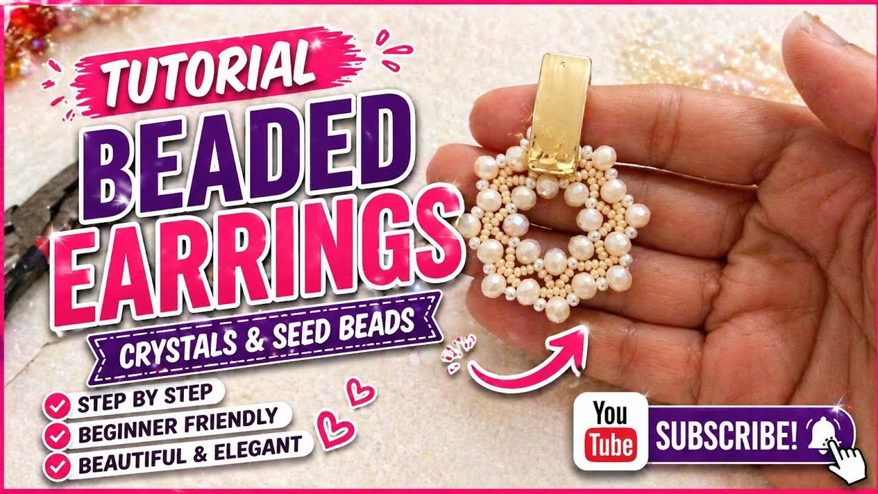 ✨✨✨Tutorial aretes con CRISTALES y mostacillas✨✨✨