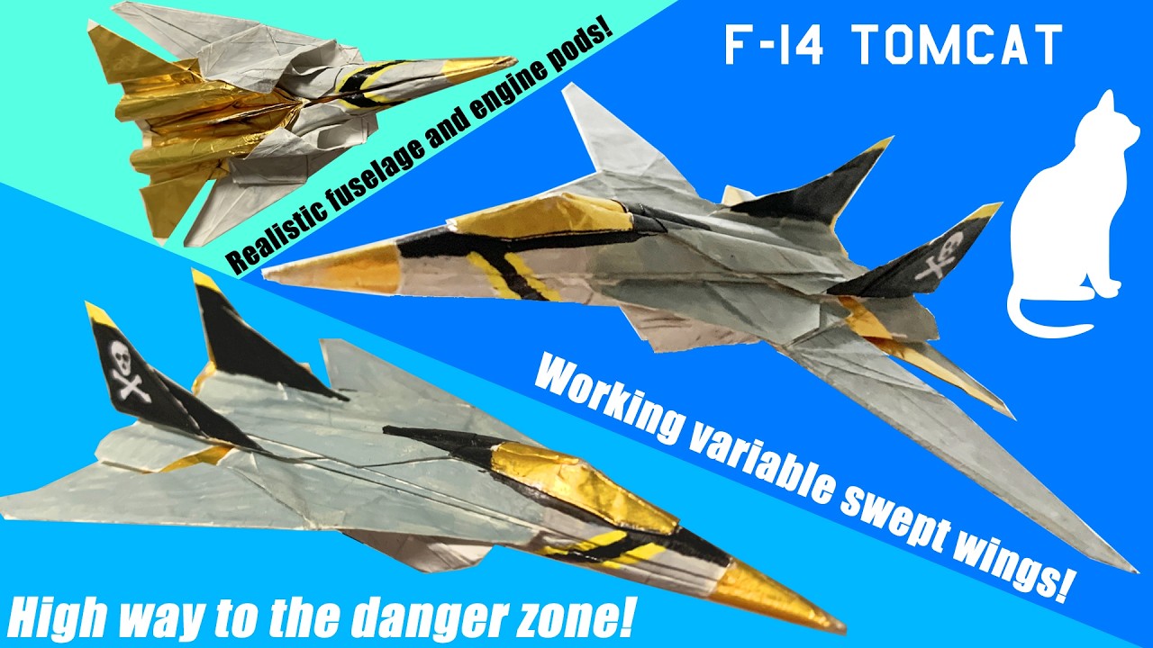 This origami plane is insanely realistic! (Grumman F-14 Tomcat tutorial)