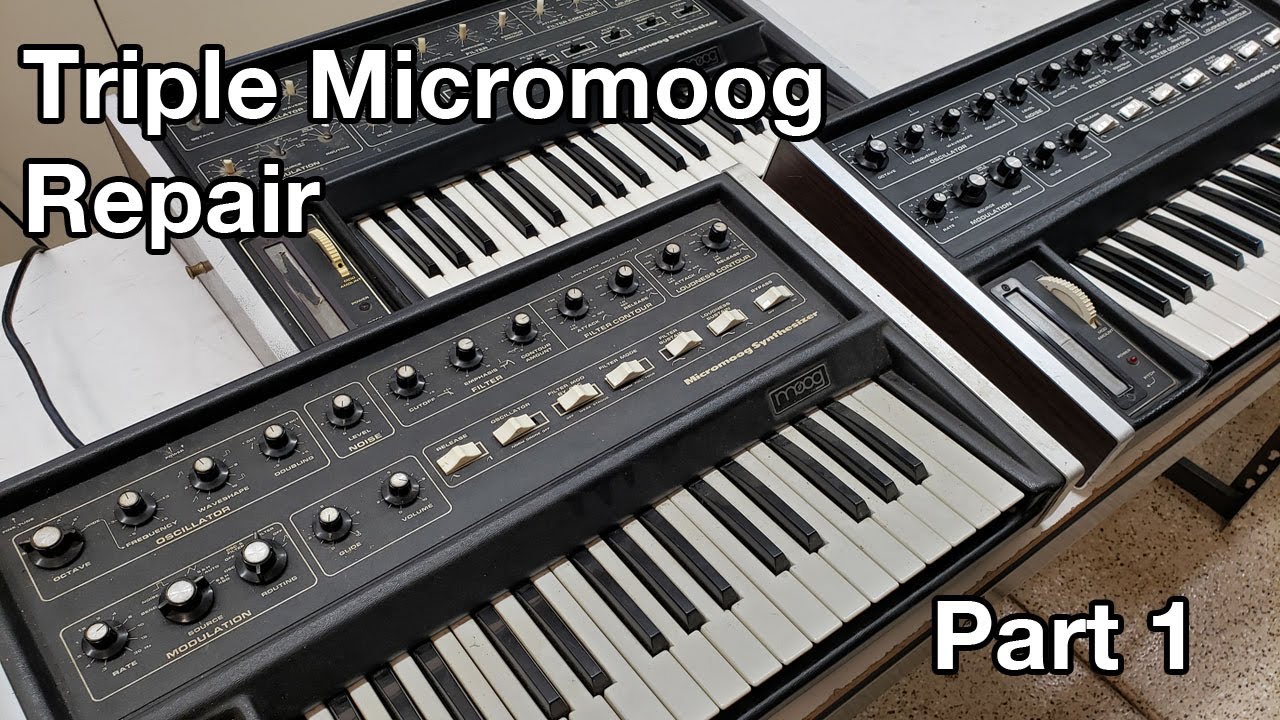 Triple Moog Micromoog Repair - Part 1 - Synthchaser #154
