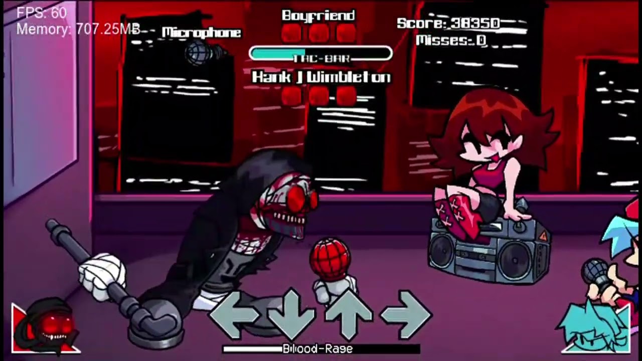 FNF:Incident Ashes / Reanimated BloodRage-Hank Sprites + New Tac-bar Style / #fnf #incident012f