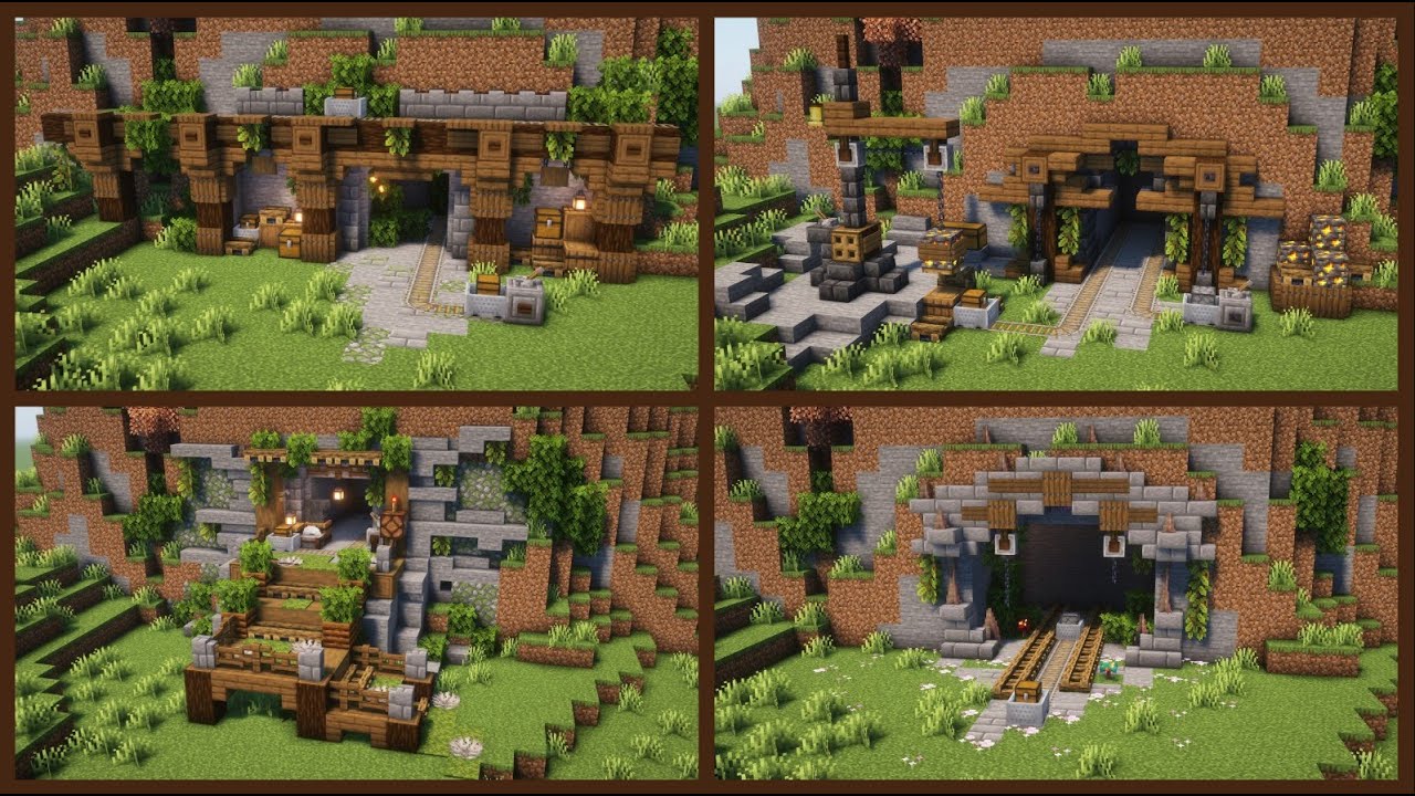 Minecraft: 4 Mine Entrance Design and Ideas #2