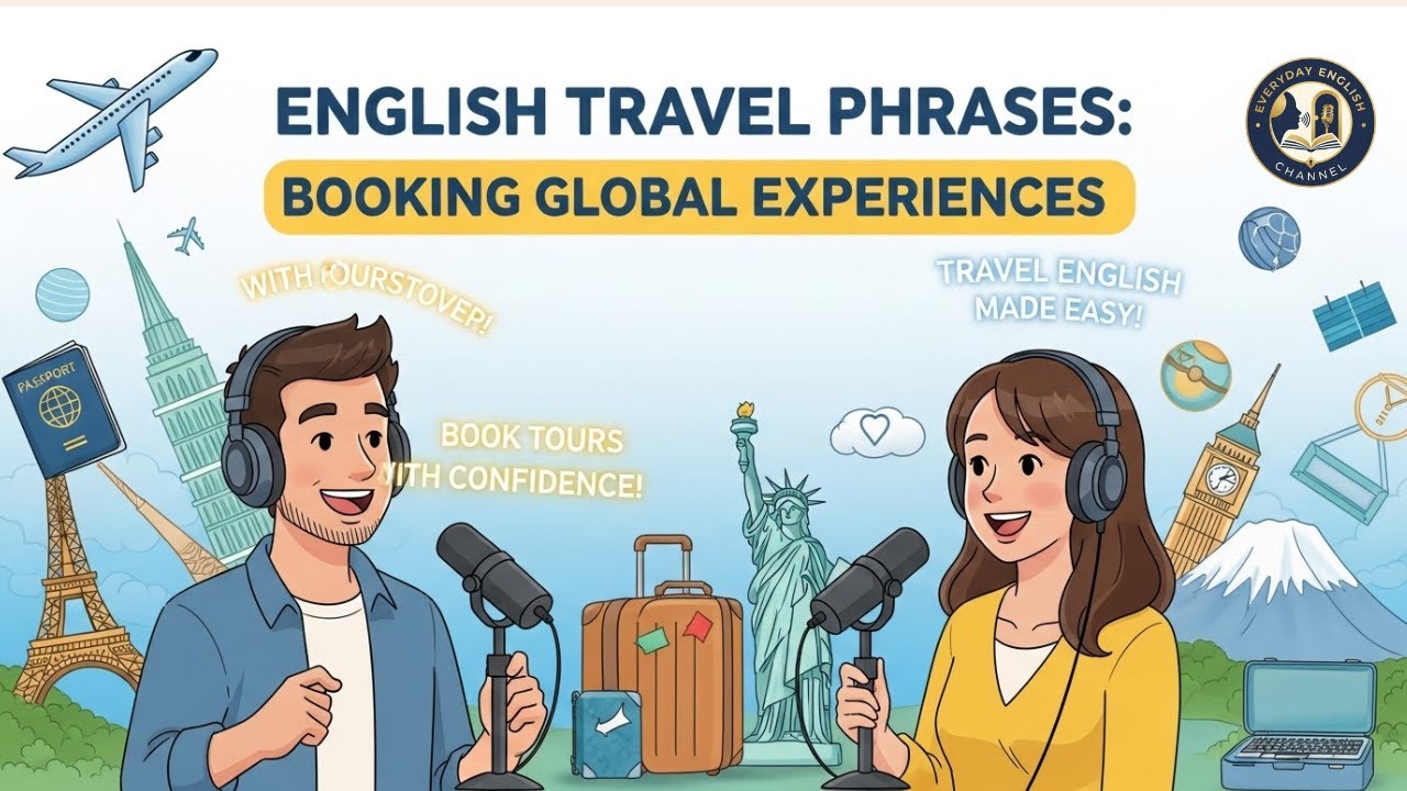 English Travel Phrases Booking Global Experiences | English podcast practice