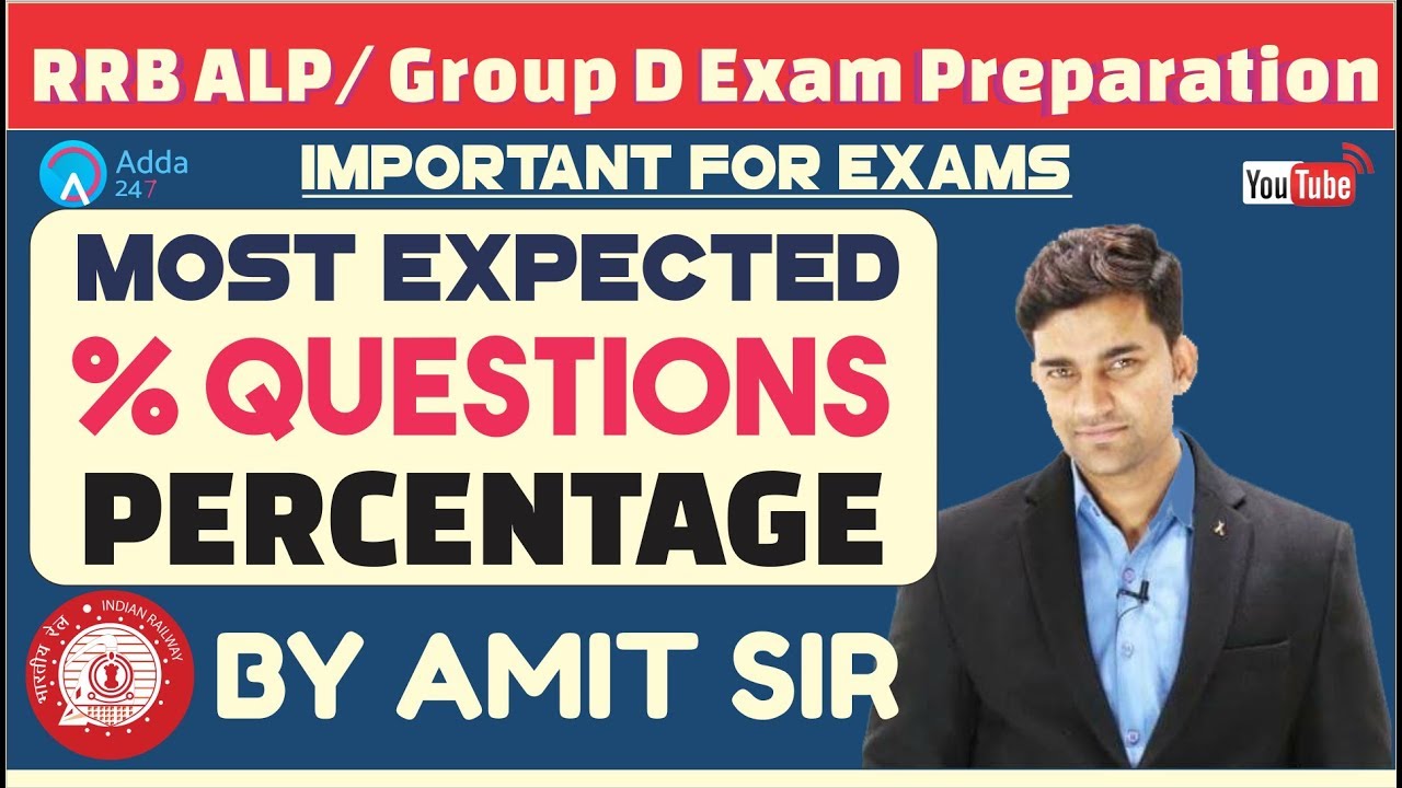 RRB ALP/ GROUP D | Most Expected Percentage Questions By Amit Sir | Maths