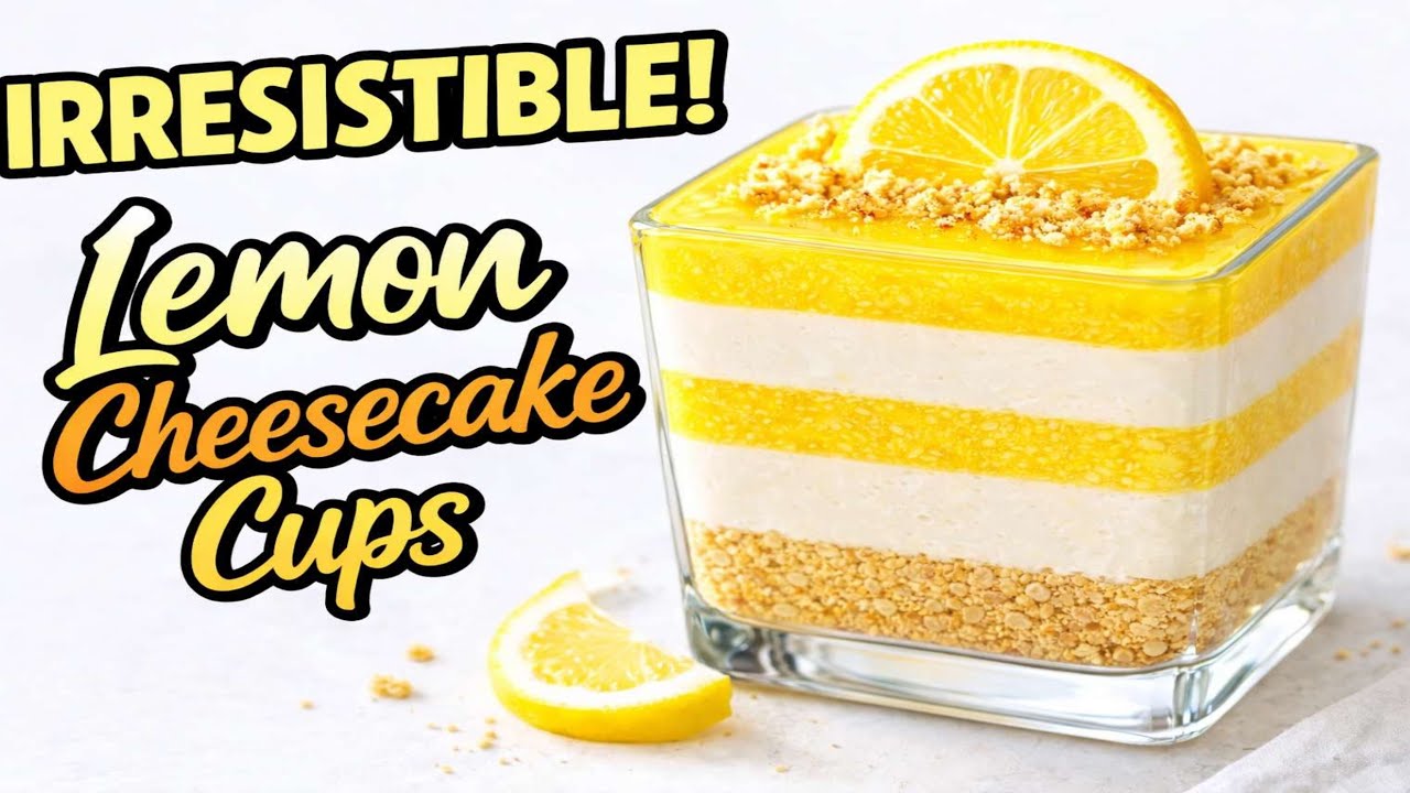 IRRESISTIBLE Lemon Cheesecake Cups 🍋 | Relaxing ASMR Dessert (No Talking)