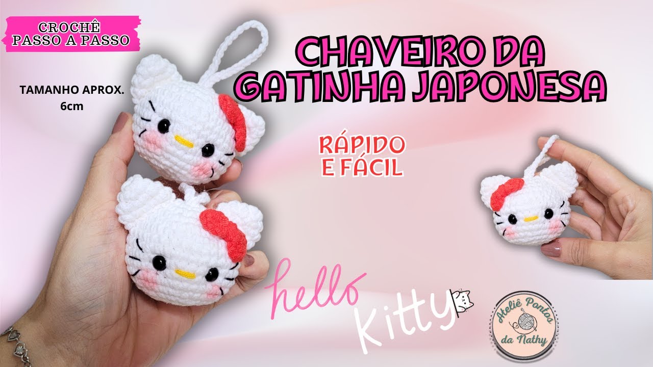 CHAVEIRO AMIGURUMI GATINHA JAPONESA SUPER RÁPIDO E FÁCIL