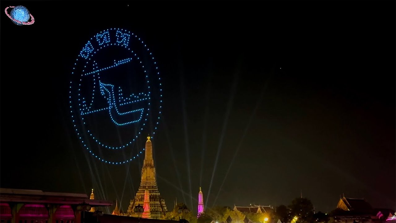 🇹🇭 THAILEX VDO TAT Drone Light Show and Light & Sound Displays at Wat Arun