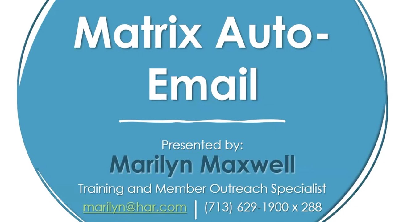 Webinar: Matrix Auto Email