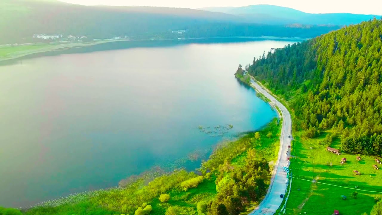 Bolu Abant Gölü Drone çekimi (kuş bakışı)