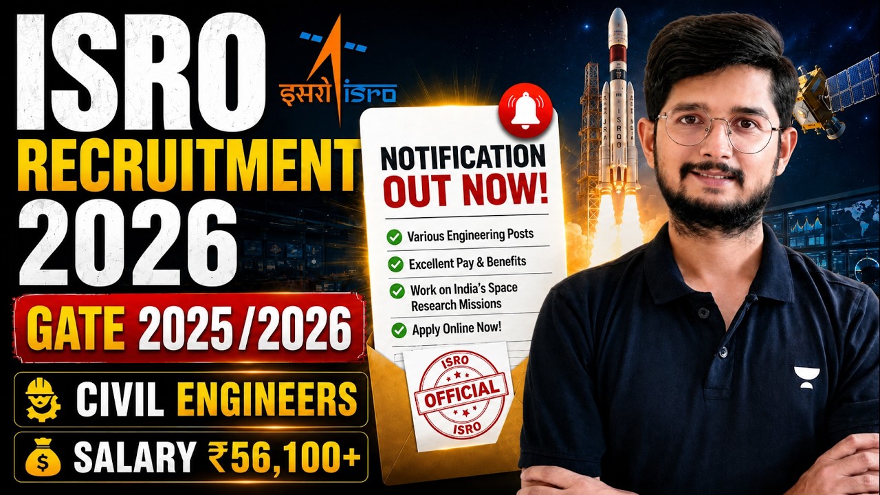 ISRO Recruitment 2026 🚀 | GATE 2025/2026 Civil Engineers | Salary ₹56,100+