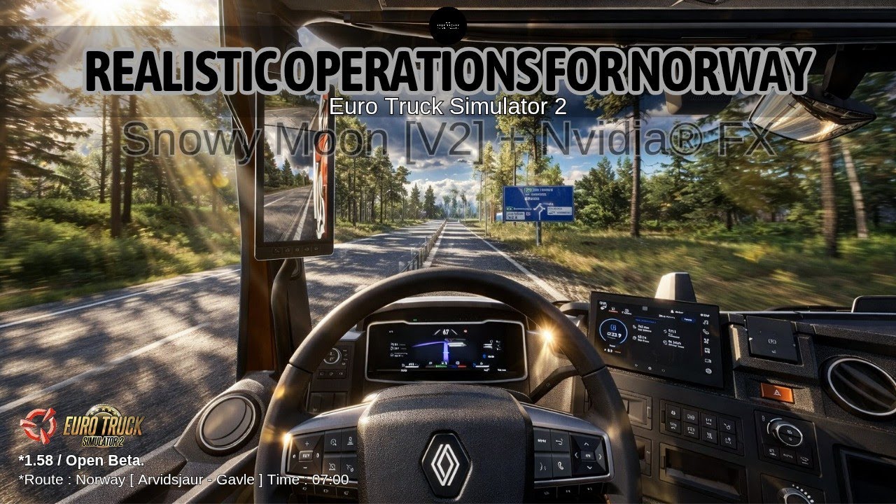 ⛅ Ultra Realistic Operations for Norway-Snowymoon [V2.3.0] for New ETS2-1.58 Gameplay [+Nvidia® FX]