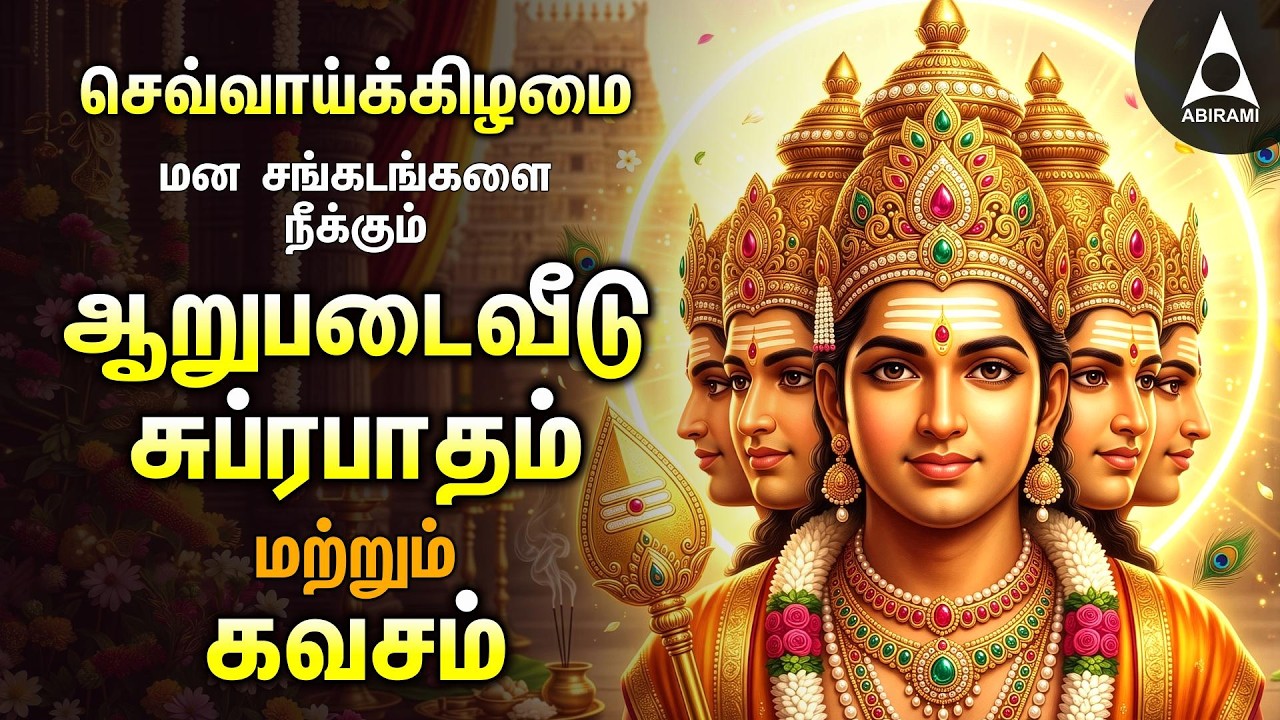 Tuesday Powerful Murugan Suprabatham And Kavasam | Murugan Bakthi Padalgal | TAMIL LYRICS