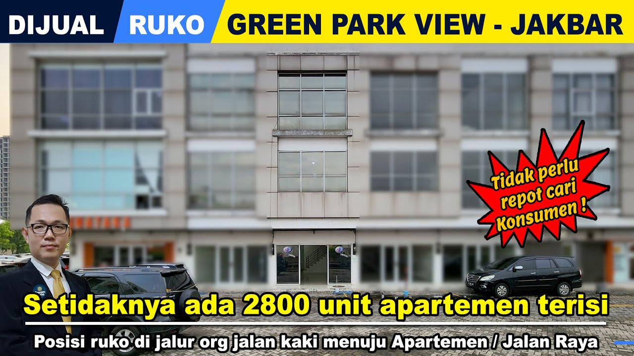 Dijual Ruko 3 Lantai Siap Usaha - Green Park View Jakarta Barat