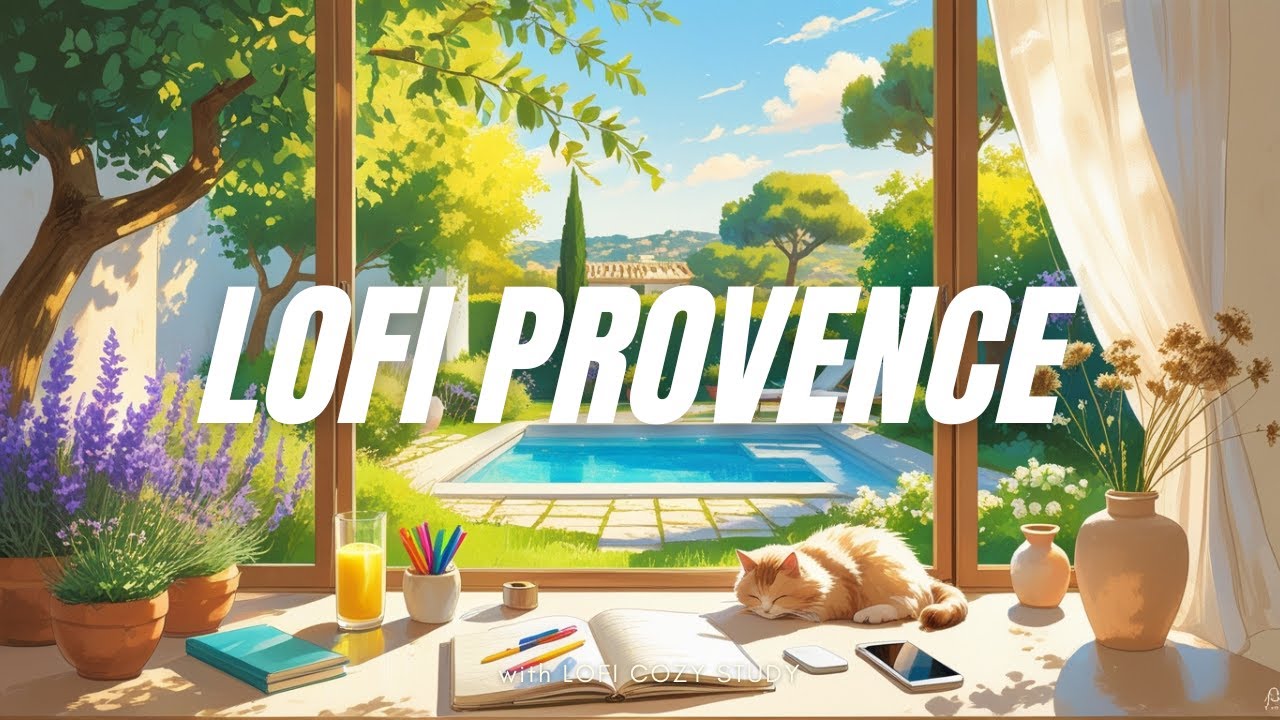 Lofi Provence – Sunny Focus by the Pool ☀️🐈‍⬛ | No Ads