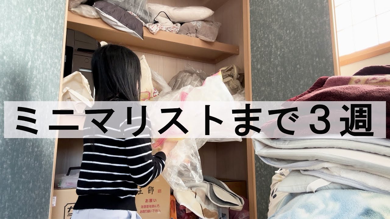 【断捨離vlog】目指せ‼️ミニマリストの押入れ🚪布団類の収納方法🛏️