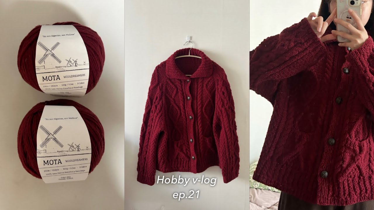 [뜨개로그] 12월이다! 빨간 뜨개옷 입자 🎄ㅣOld Fashioned Cardigan 올드패션드 가디건