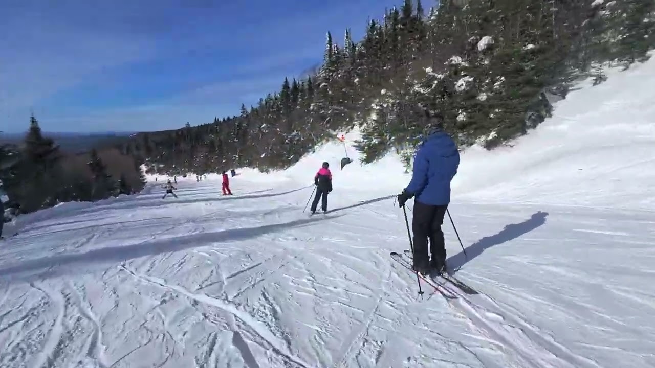 Mont tremblant,  top of edge to village, half way.Feb 19 2026