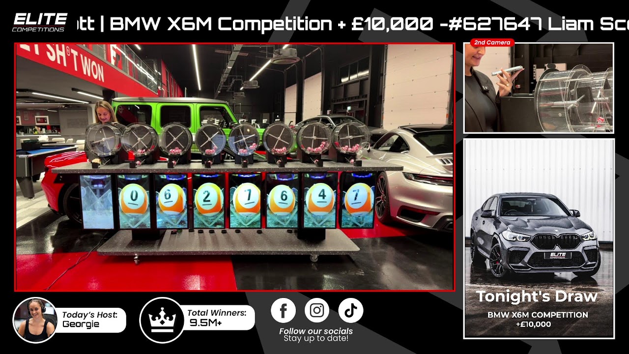 Tuesday Live Draw: BMW X6M Competition + &pound;10,000 Cash!