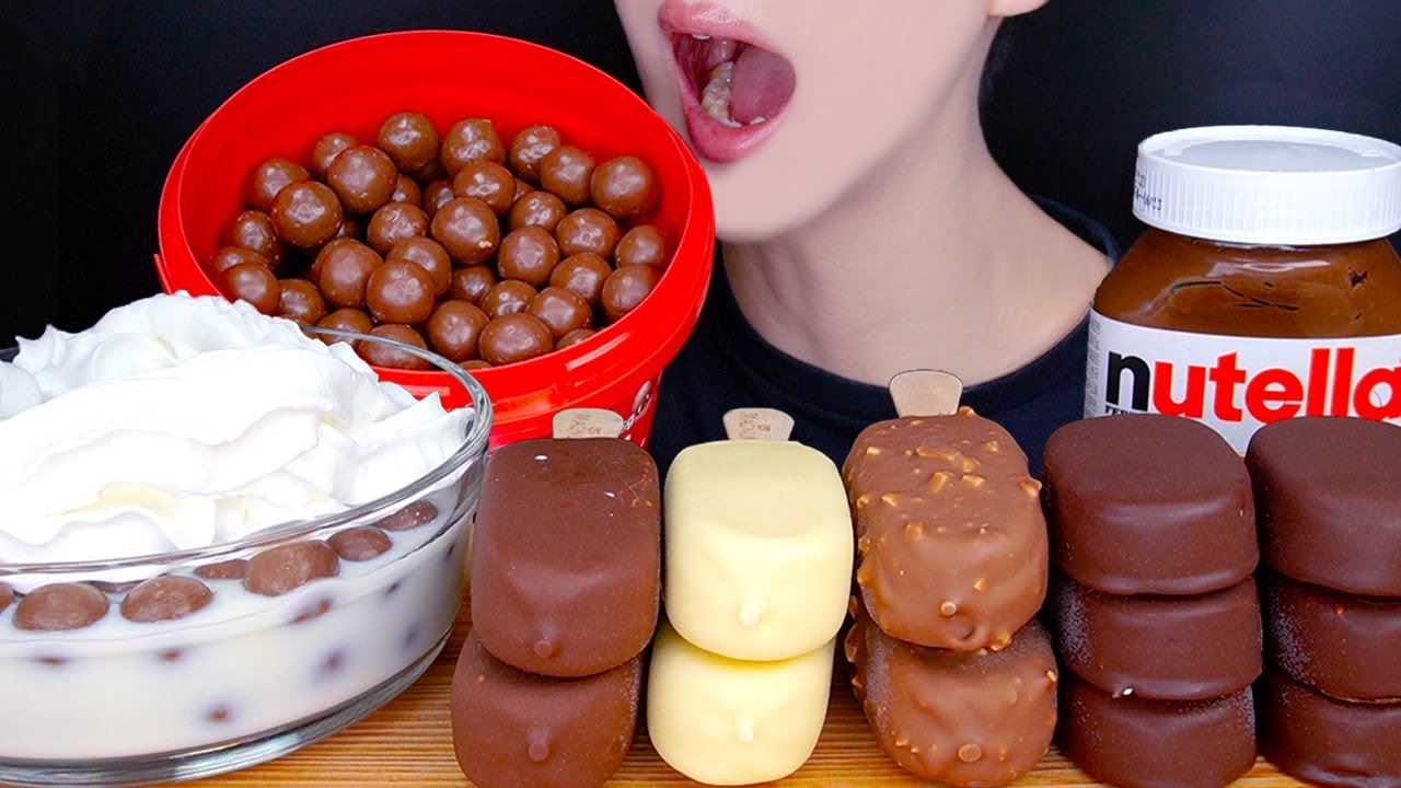 ASMR MALTESERS MAGNUM CHOCOLATE ICE CREAM MUKBANG 몰티져스 매그넘 초콜릿 아이스크림 먹방 チョコレート Es krim EATING SOUNDS