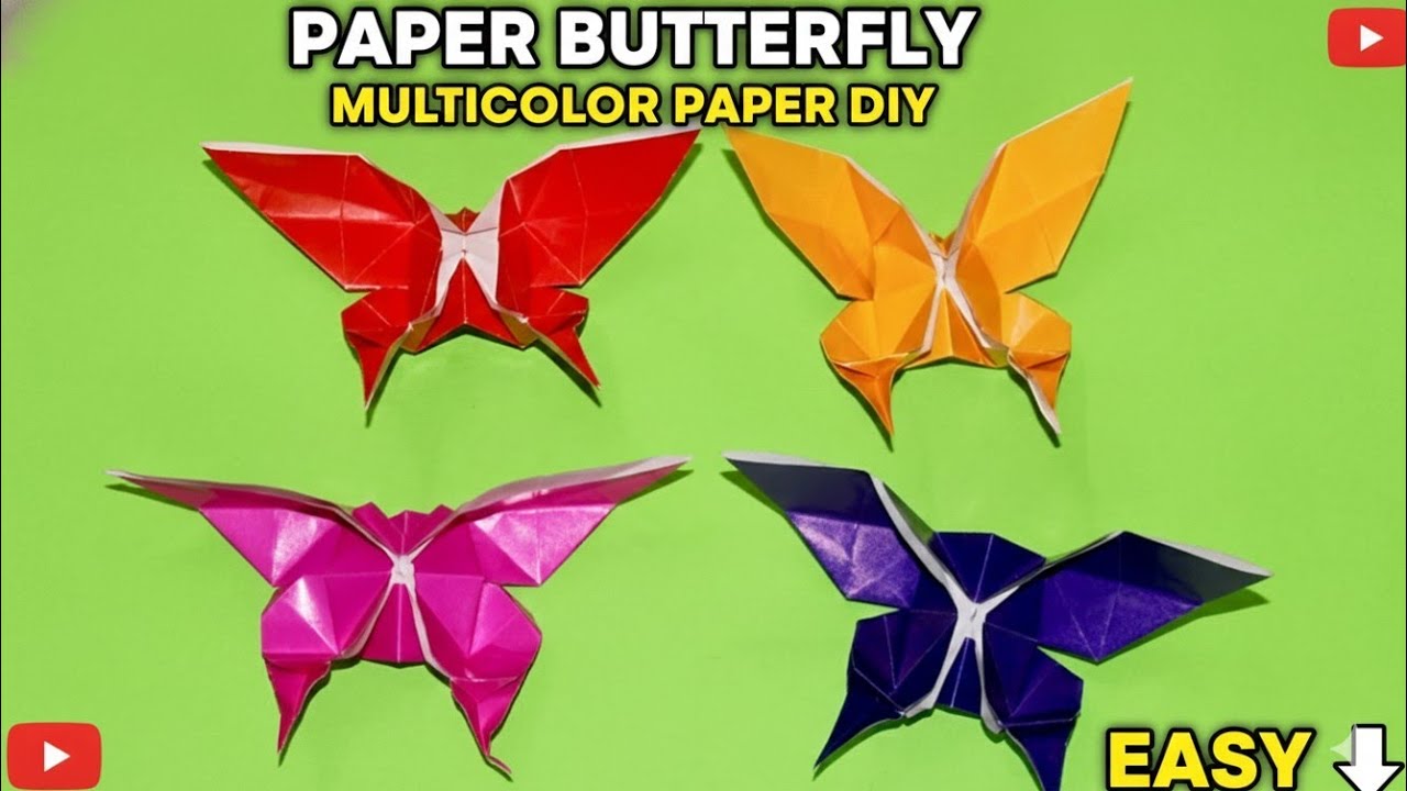 Простая бумажная бабочка за 2 минуты 🦋 для начинающих
