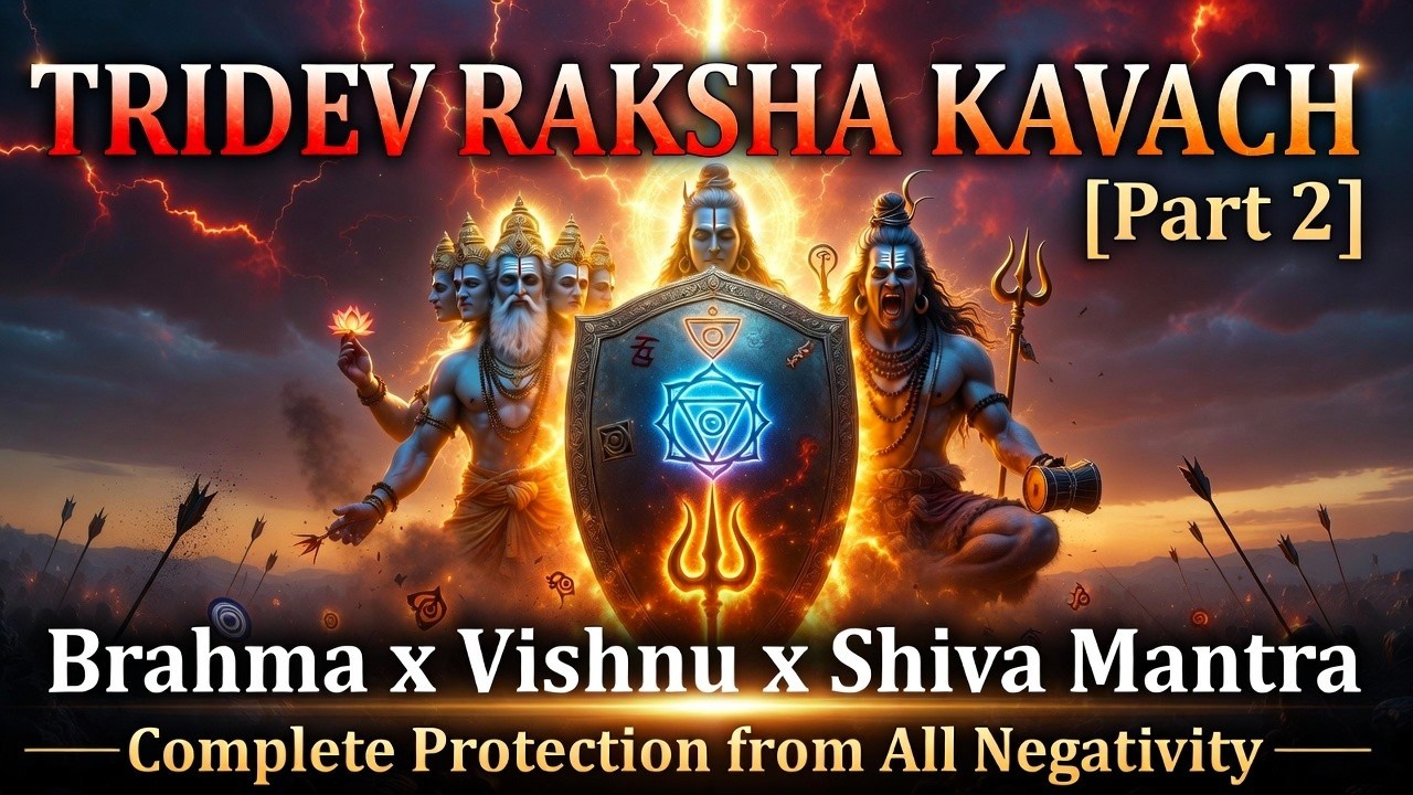 Most Powerful त्रिदेव रक्षा कवच 108x - Part 2 | सर्व विघ्न विनाशक | Brahma Vishnu Shiva Mantra