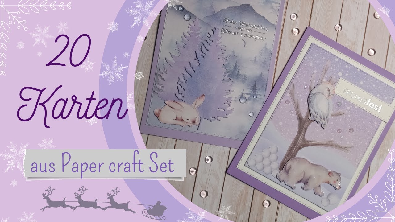 20 Weihnachtskarten basteln 💜 Paper craft Set von Action | #decotime
