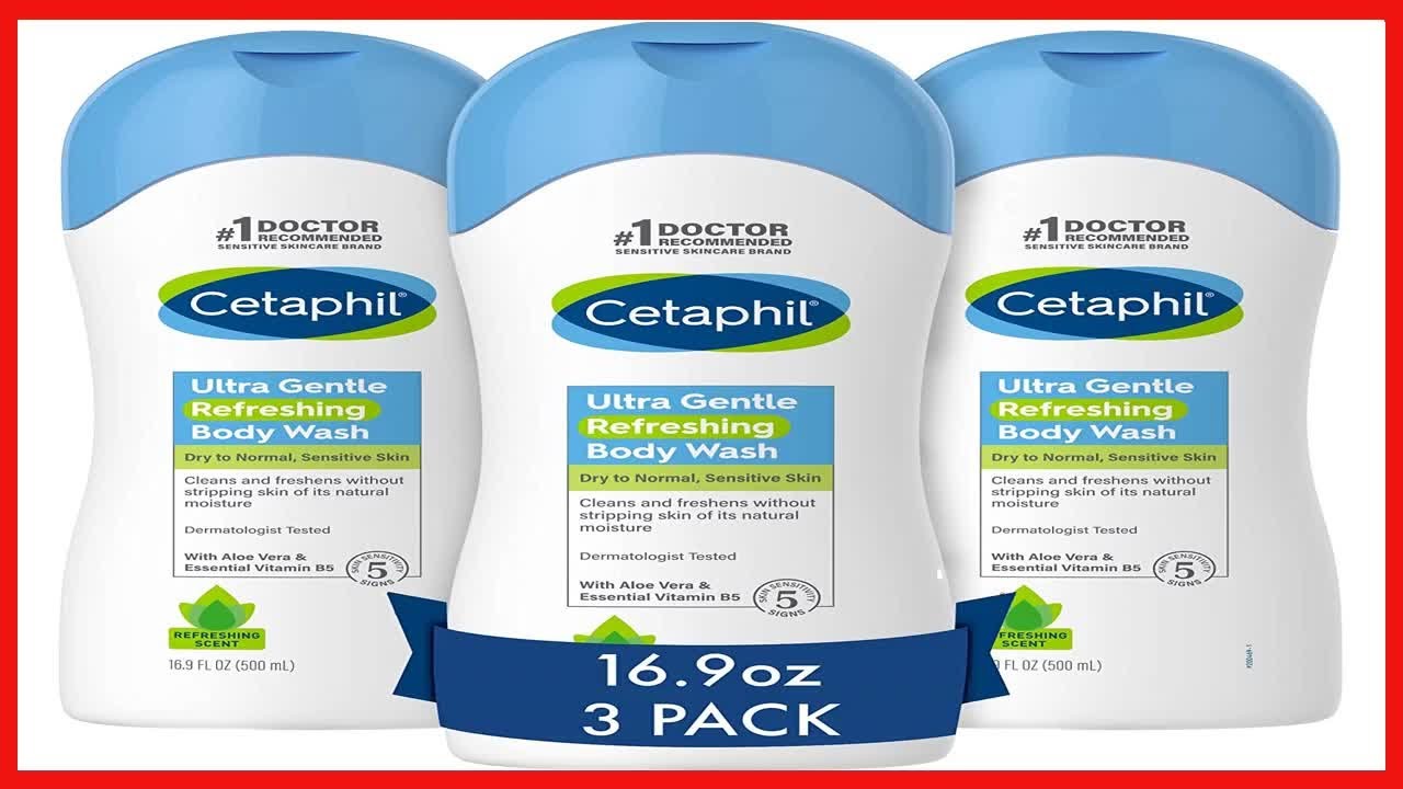 Cetaphil Ultra Gentle Refreshing Body Wash, Refreshing Scent For Dry to Normal, Sensitive Skin