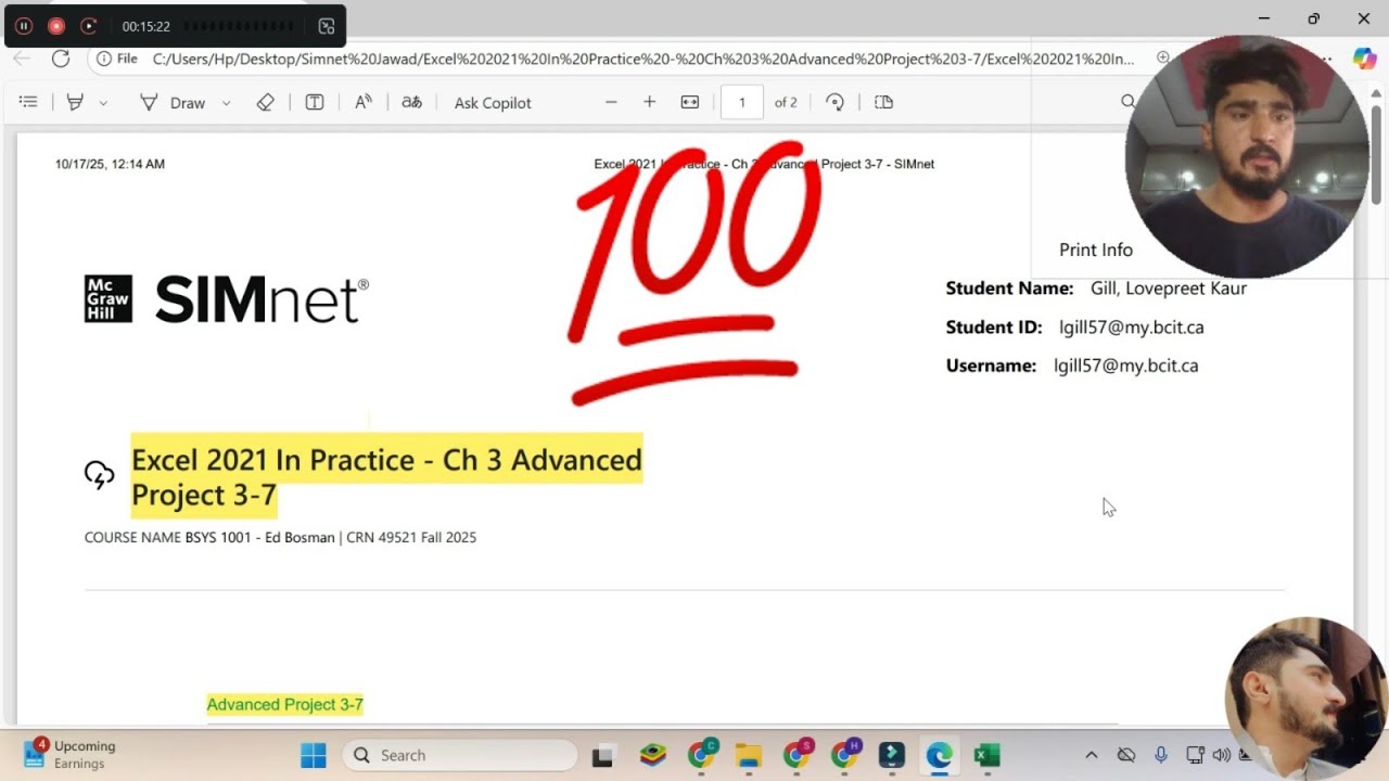 Excel 2021 In Practice - Ch 3 Advanced Project 3-7 #Ch3advancedproject3-7 #InPracticeCh3 #simnet