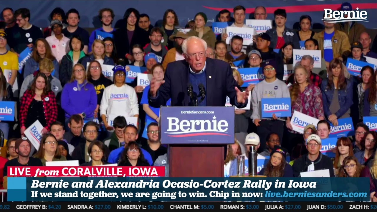 Bernie 2020 Rally in Coralville, IA with Alexandria Ocasio-Cortez