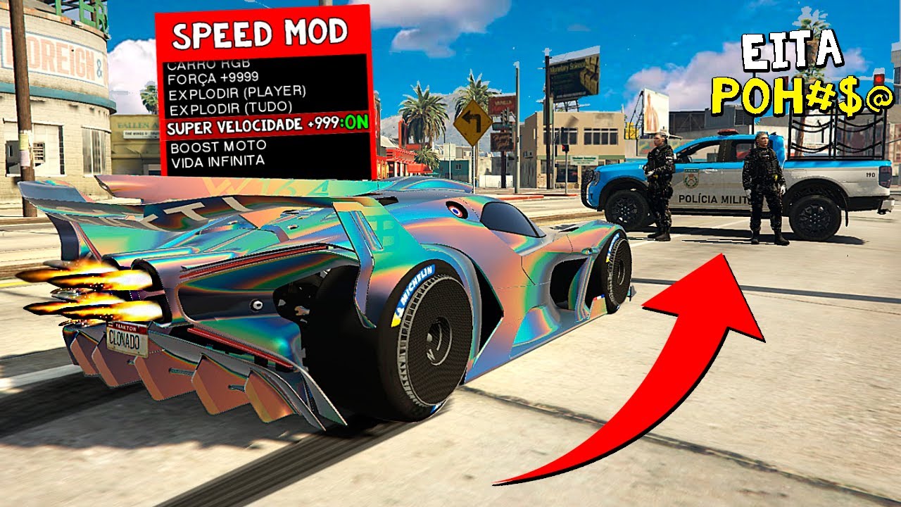 COLOQUEI HACK DE VELOCIDADE no CARRO MAIS RAPIDO DO GTA RP E..