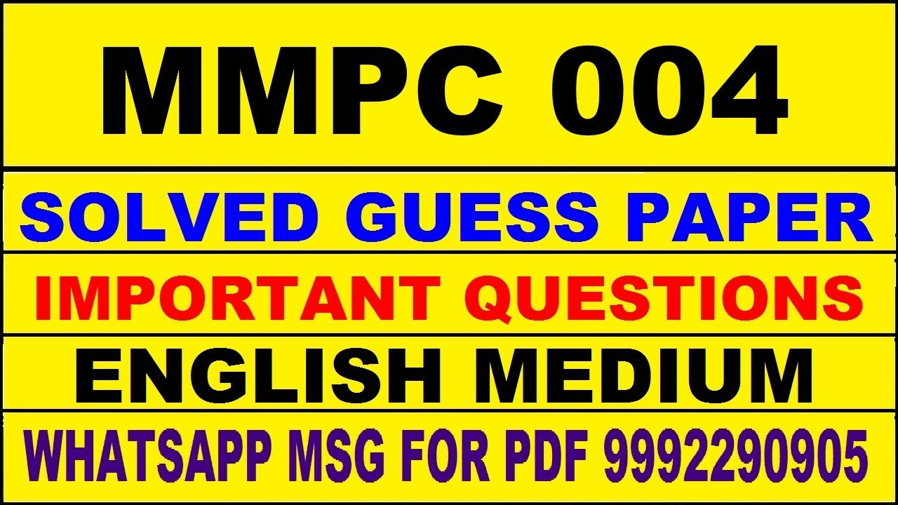 mmpc 004 guess paper in english | mmpc 004 important questions | mmpc 004 study material