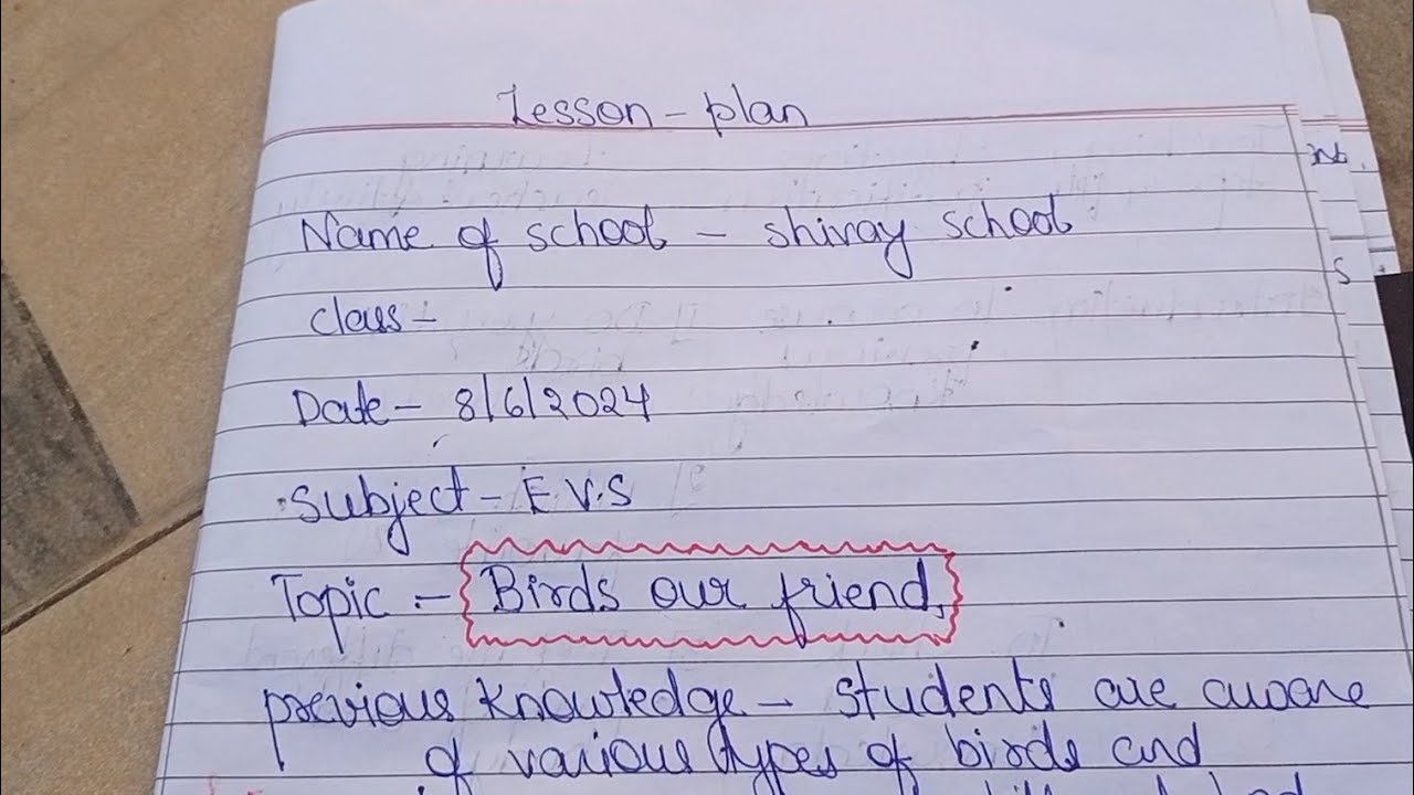 Evs lesson plan/ science lesson plan/ lesson plan format/ how to make lesson plan/ birds