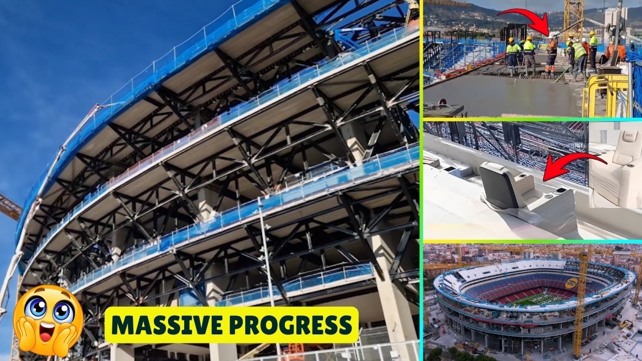 Spotify Camp Nou Construction Update | Third Tier Progress, VIP Concrete & Compression Ring Lift