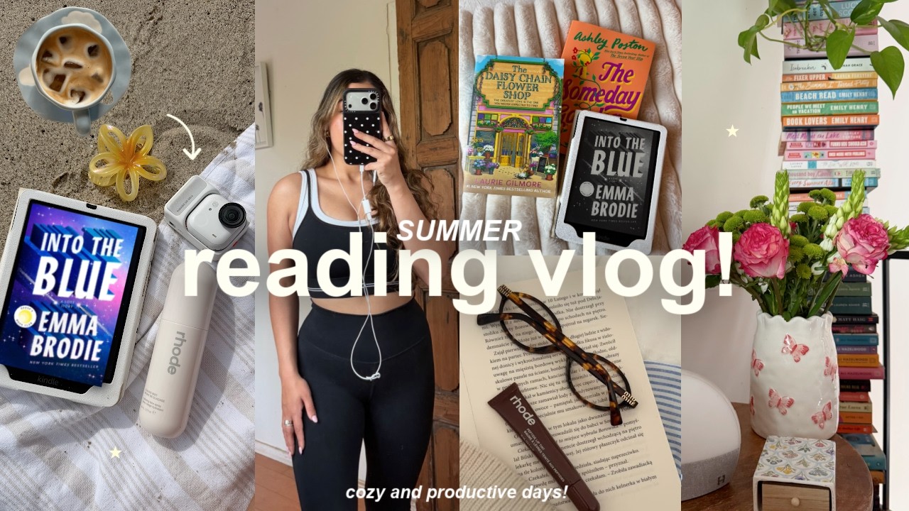 продуктивный ЛЕТНИЙ влог о чтении!🍓🍵 кофейни, книжные рекомендации и insta360 Go Ultra!