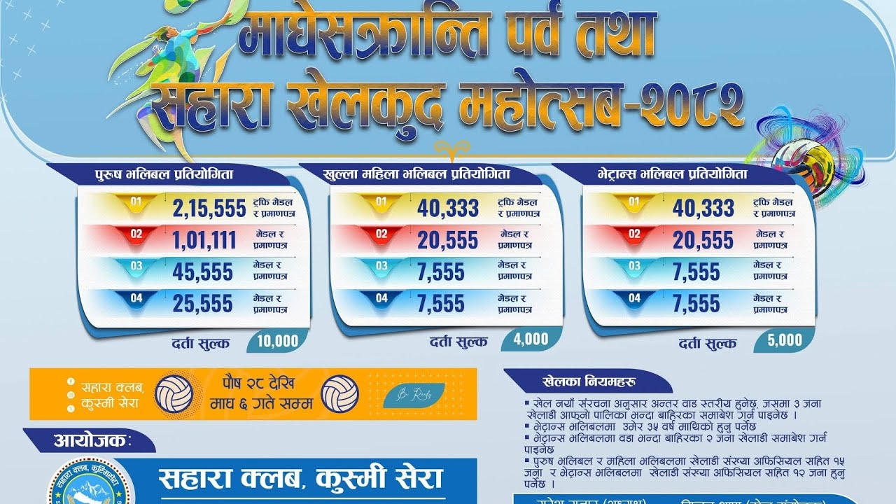 माघेसक्रान्ती मेला तथा सहारा खेलकुद महोत्सव 2082 kusmisera sahara 