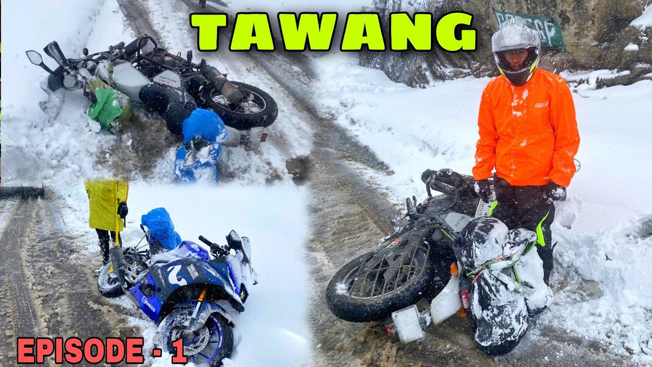 TAWANG 😍 EPISODE 1 // TEZPUR TO TAWANG ⚡// TAWANG BIKE RIDE // APRIL // SNOWFALL AND BLACK ICE 😈//