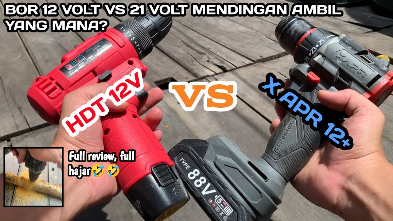 MENDINGAN BELI YANG MANA? BOR 12 VOLT AJA ATAU SEKALIAN 21 VOLT | Perbandingan bor 12 Vs 21V
