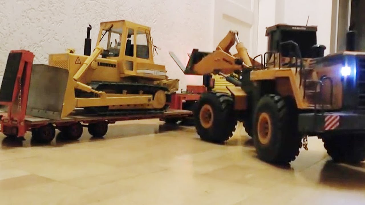KOMATSU WA 600-6l RC WHEEL LOADER l RC TRUCK Liebherr PR 741 RESCUE l