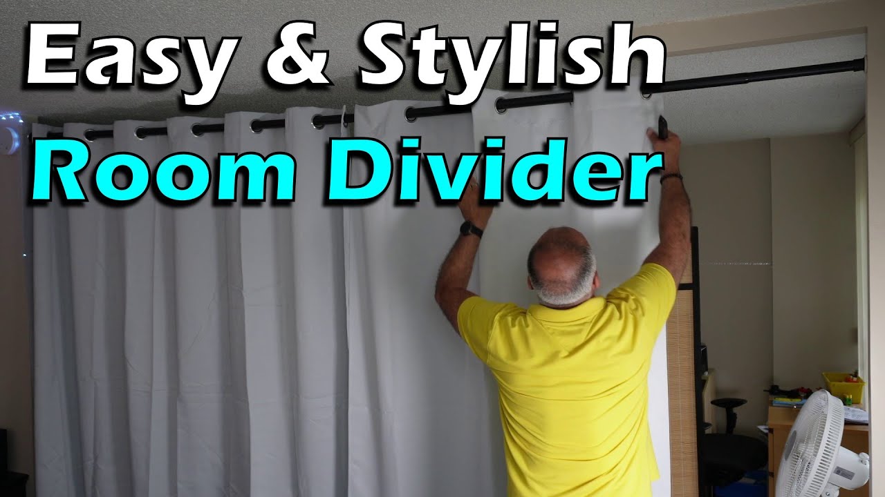 Curtain room divider , studio backdrop with Tension Rod installation