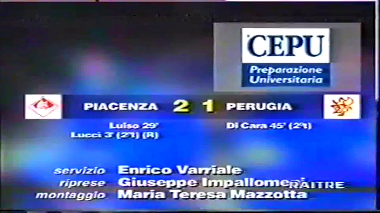SERIE A 1996/1997: PIACENZA - PERUGIA 2-1