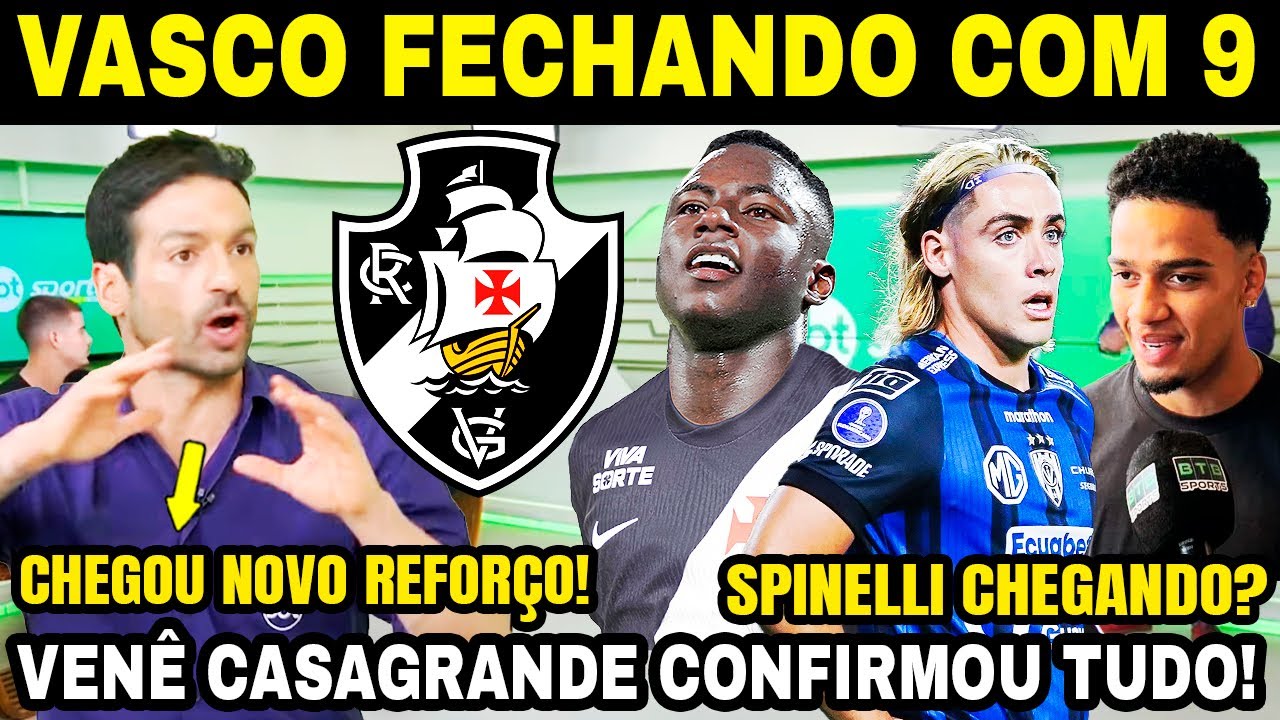 REFORÇO NA ÁREA! 🚨 BRENNER CHEGOU PARA ASSINAR E SPINELLI NA MIRA DO VASCO! HINESTROZA VEM AÍ! E+