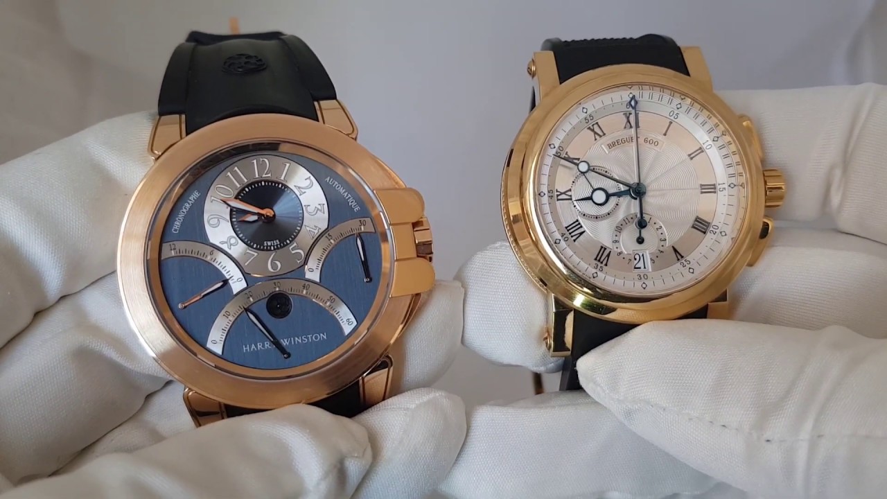 Часовой батл Harry Winston Ocean 400-MCRA44R VS Breguet Marine 5827BA Chronograph!
